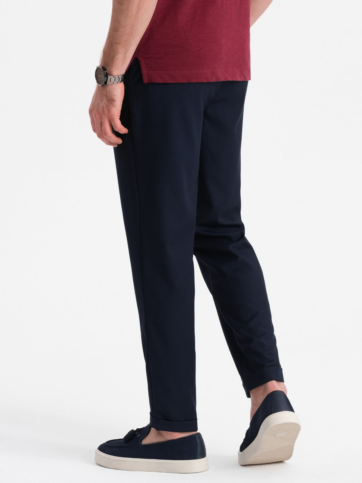 Elastse vöökohaga meeste chino-püksid Ombre Clothing - Image 25