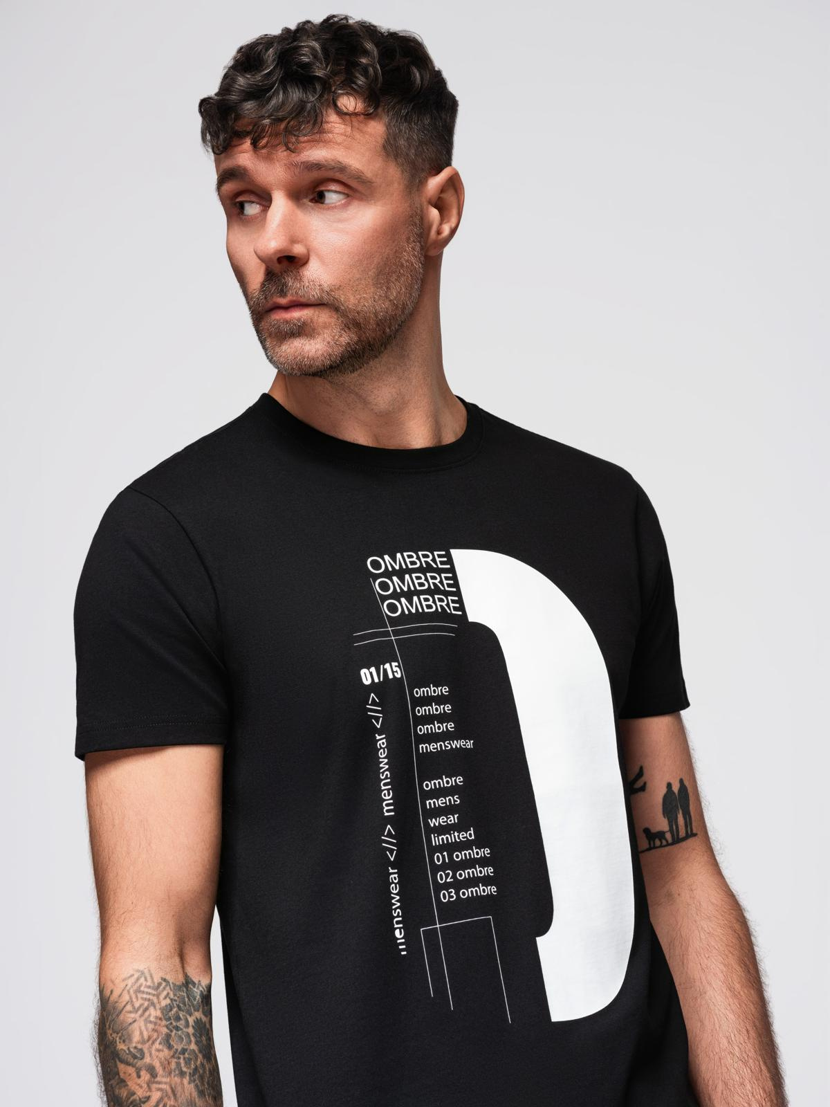 Ombre Clothing meeste trükisega puuvillane T-särk - Image 12