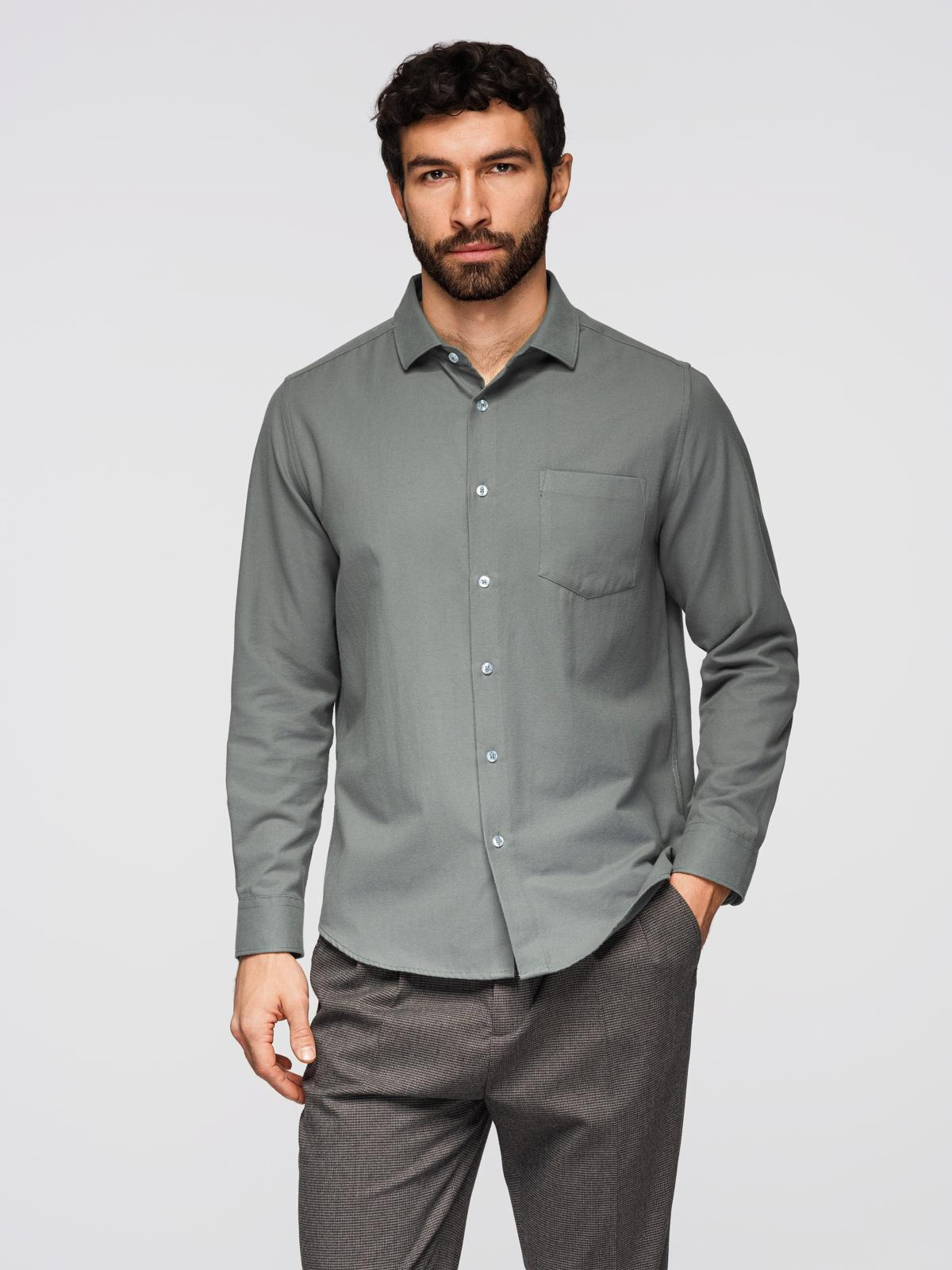 Ombre Clothing meeste pikkade varrukatega triiksärk rinnataskuga - Image 23