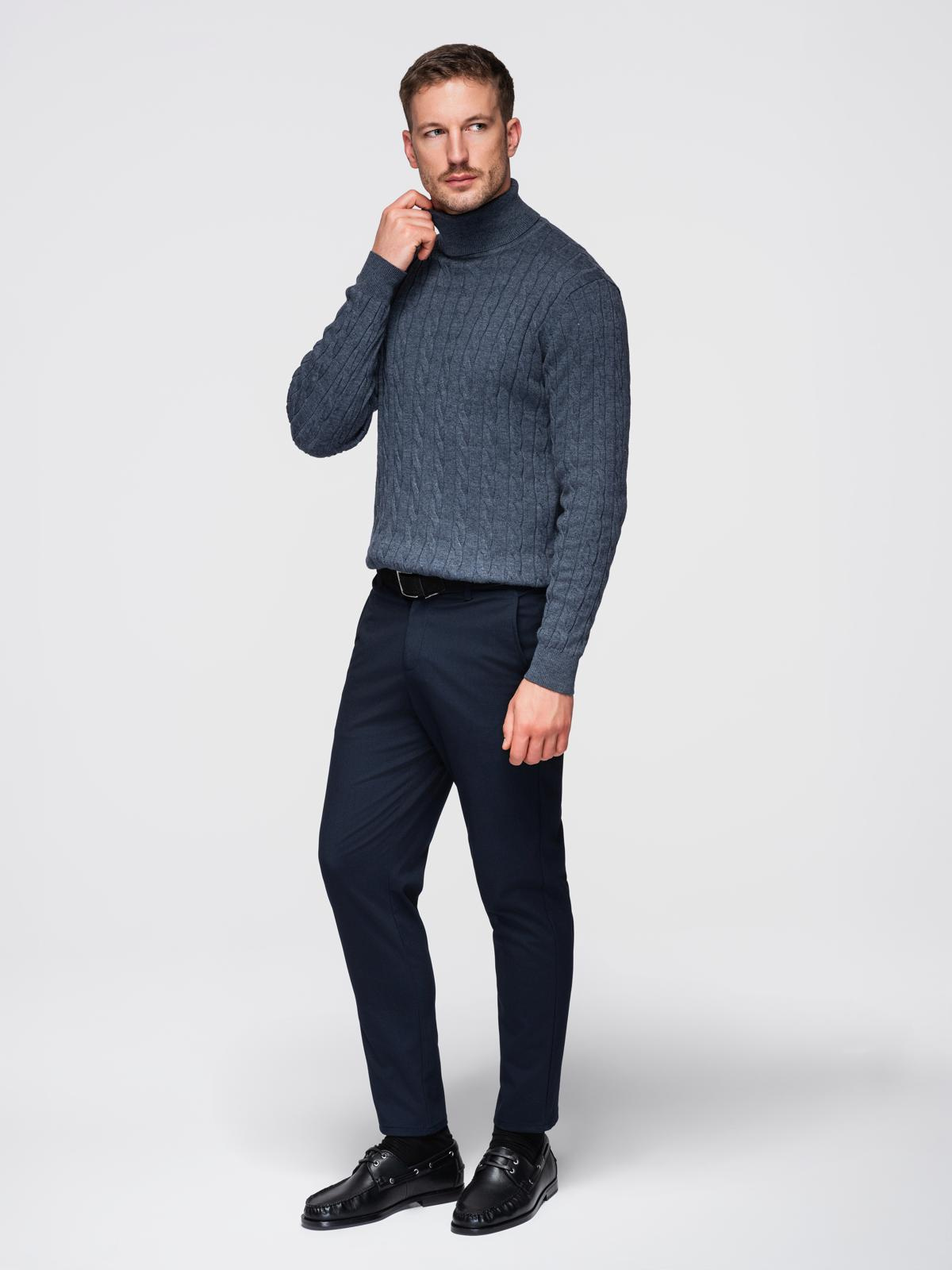 Meeste palmikkoes kootud rullkaelusega kampsun Ombre Clothing - Image 11