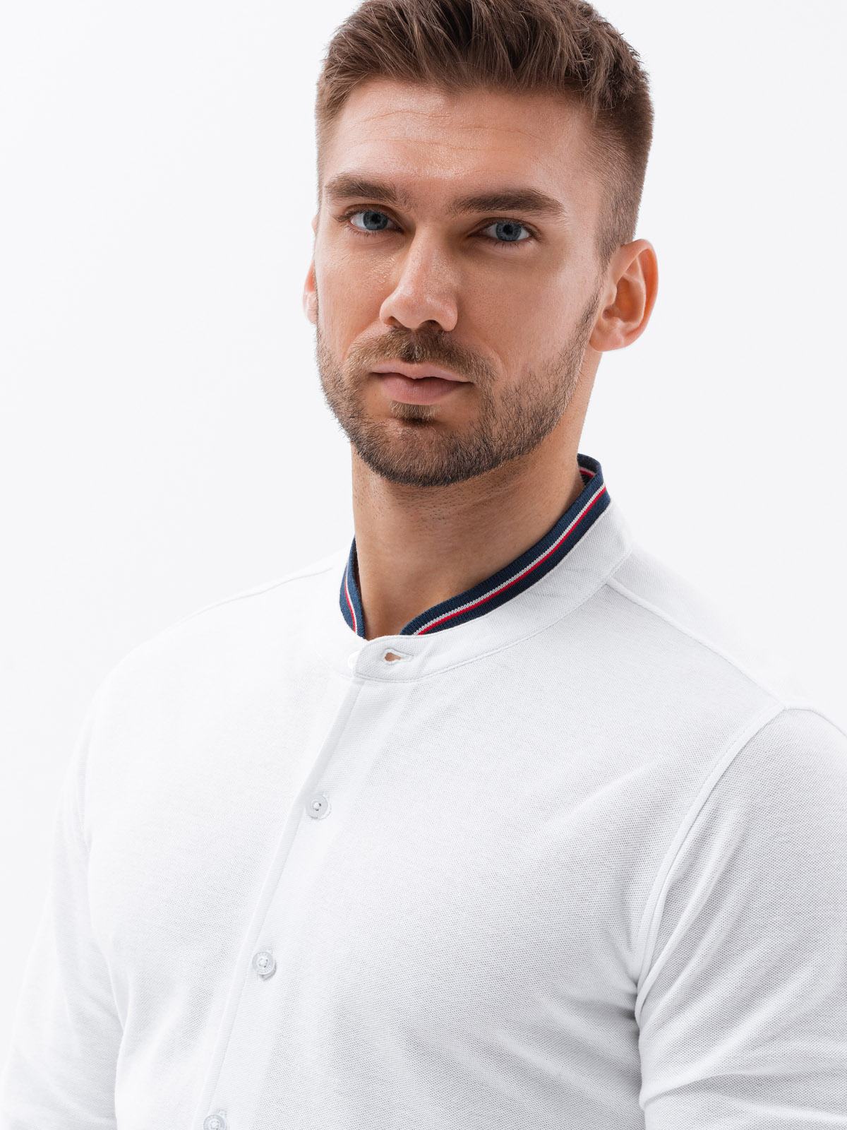 Meeste pikkade varrukatega särk püstkraega Ombre Clothing - Image 10