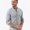 Meeste pikkade varrukatega särk püstkraega Ombre Clothing - Thumbnail Image 3
