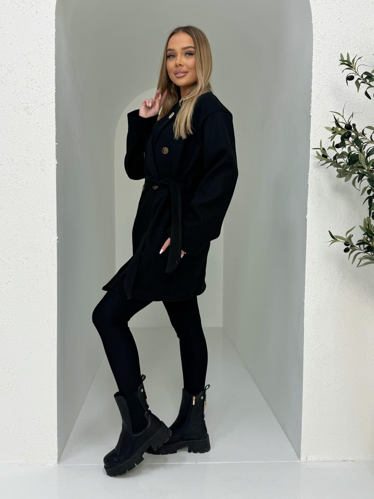 EDOTI naiste kaherealine vööga mantel - Image 2