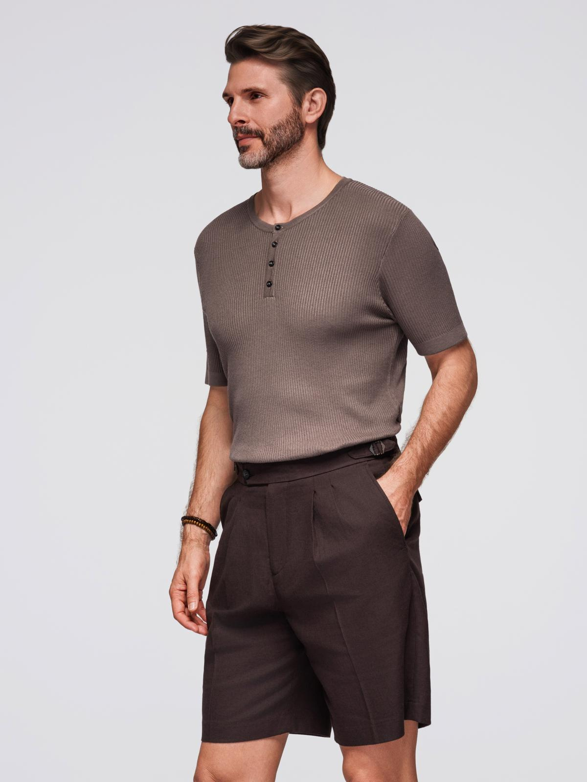 Meeste nööbitava kaelusega lühikeste varrukatega särk Ombre Clothing - Image 20