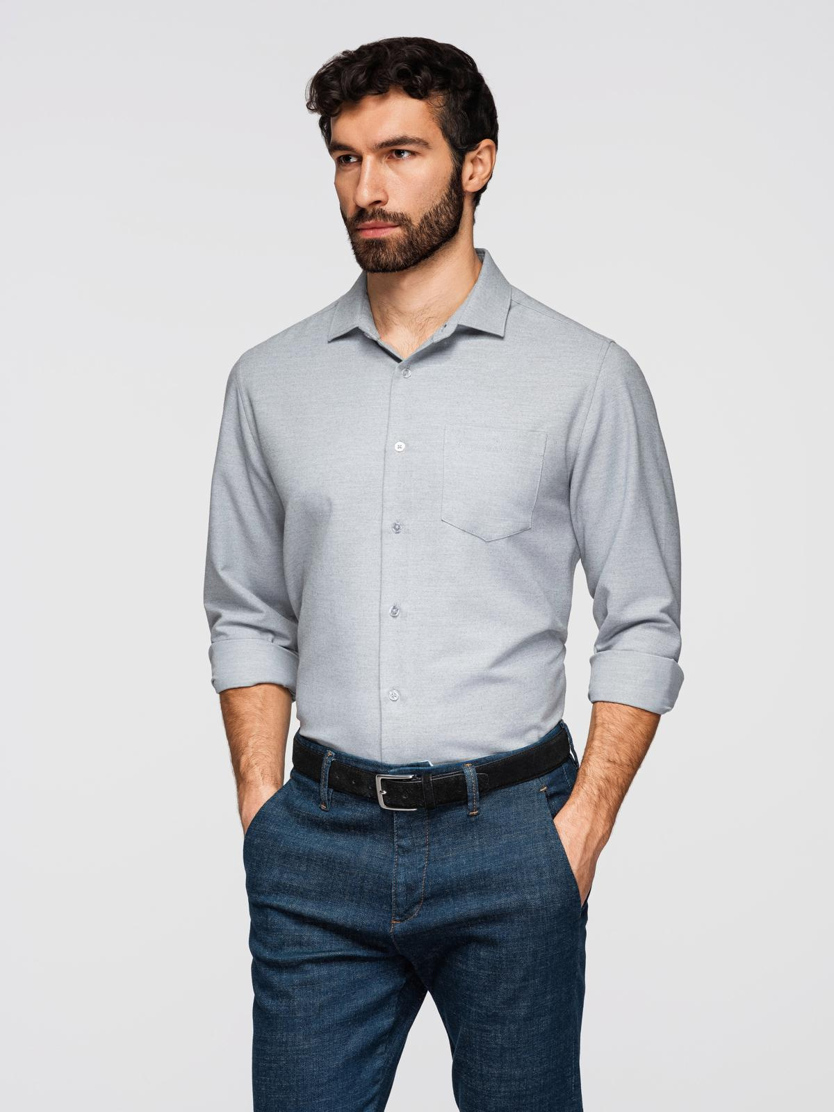 Ombre Clothing meeste pikkade varrukatega triiksärk rinnataskuga - Image 13