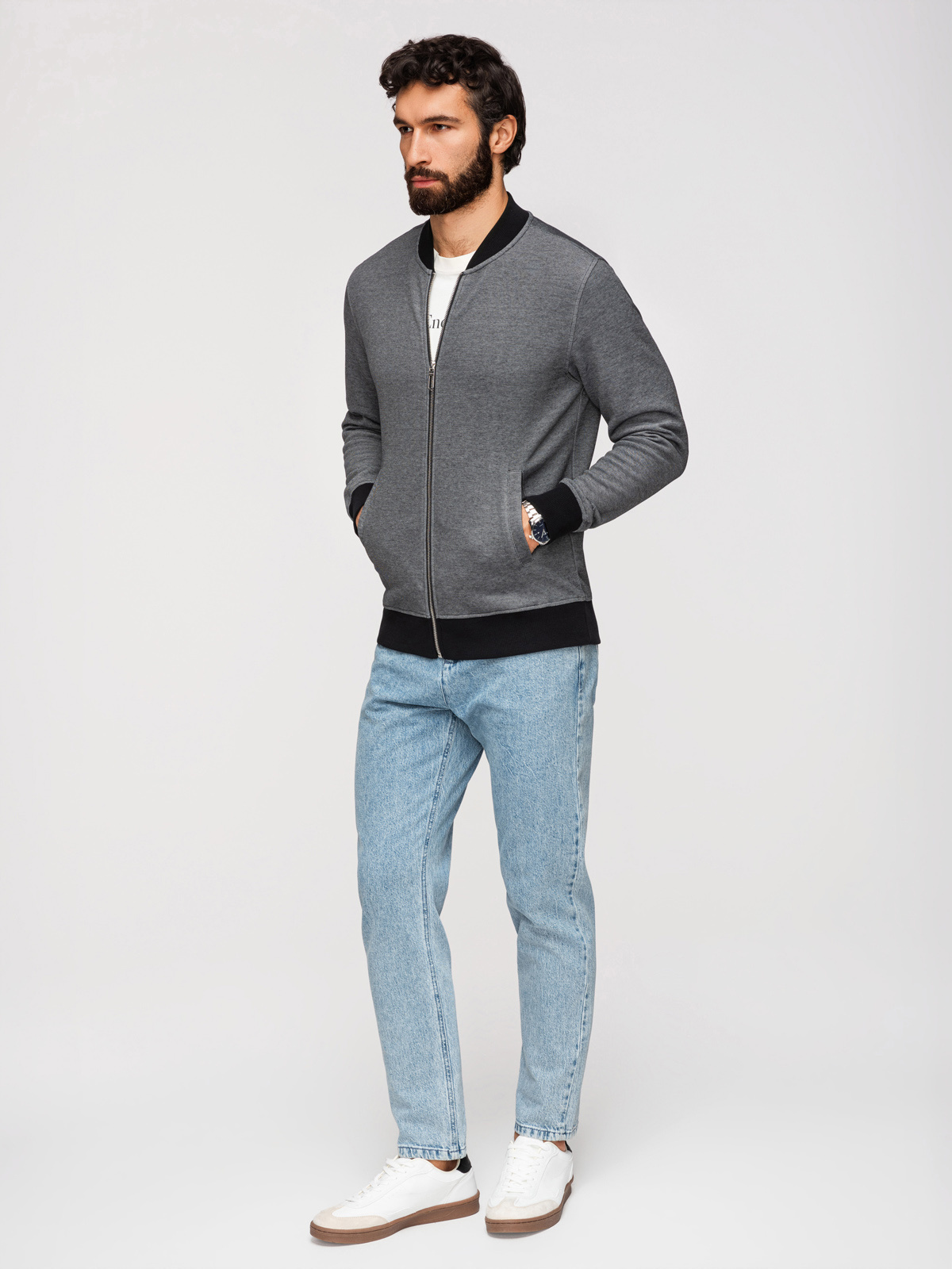 Meeste tõmblukuga dressipluus Ombre Clothing - Image 4