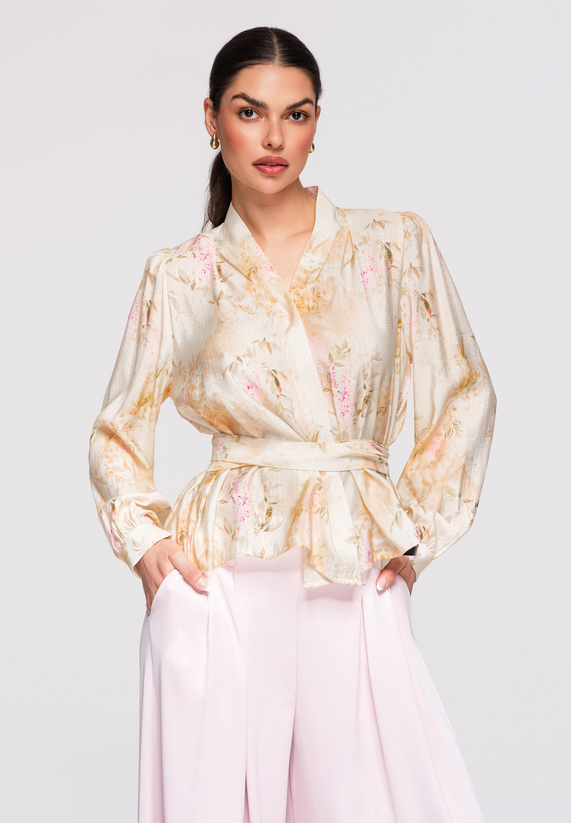 Larica seotava vöö ja peplum-alläärega naiste pluus - Image 8