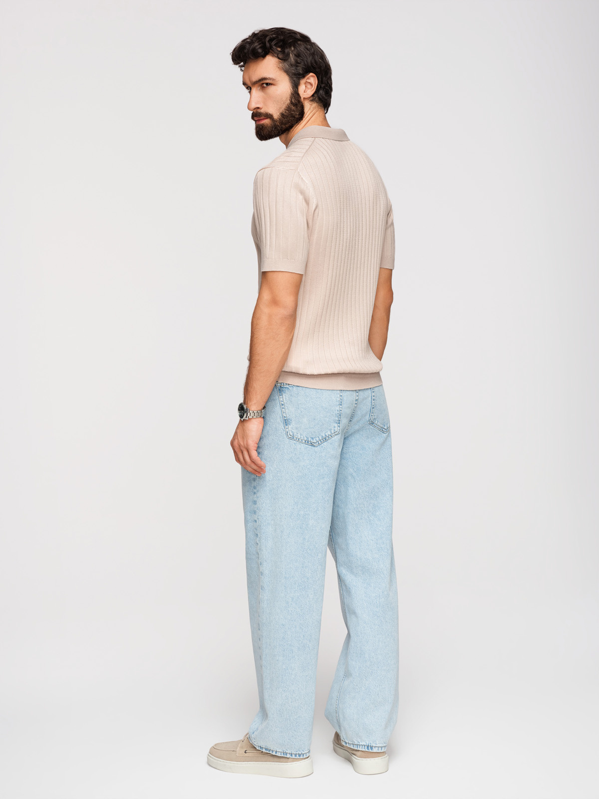 Meeste vertikaalse soonikkoega polosärk Ombre Clothing - Image 12