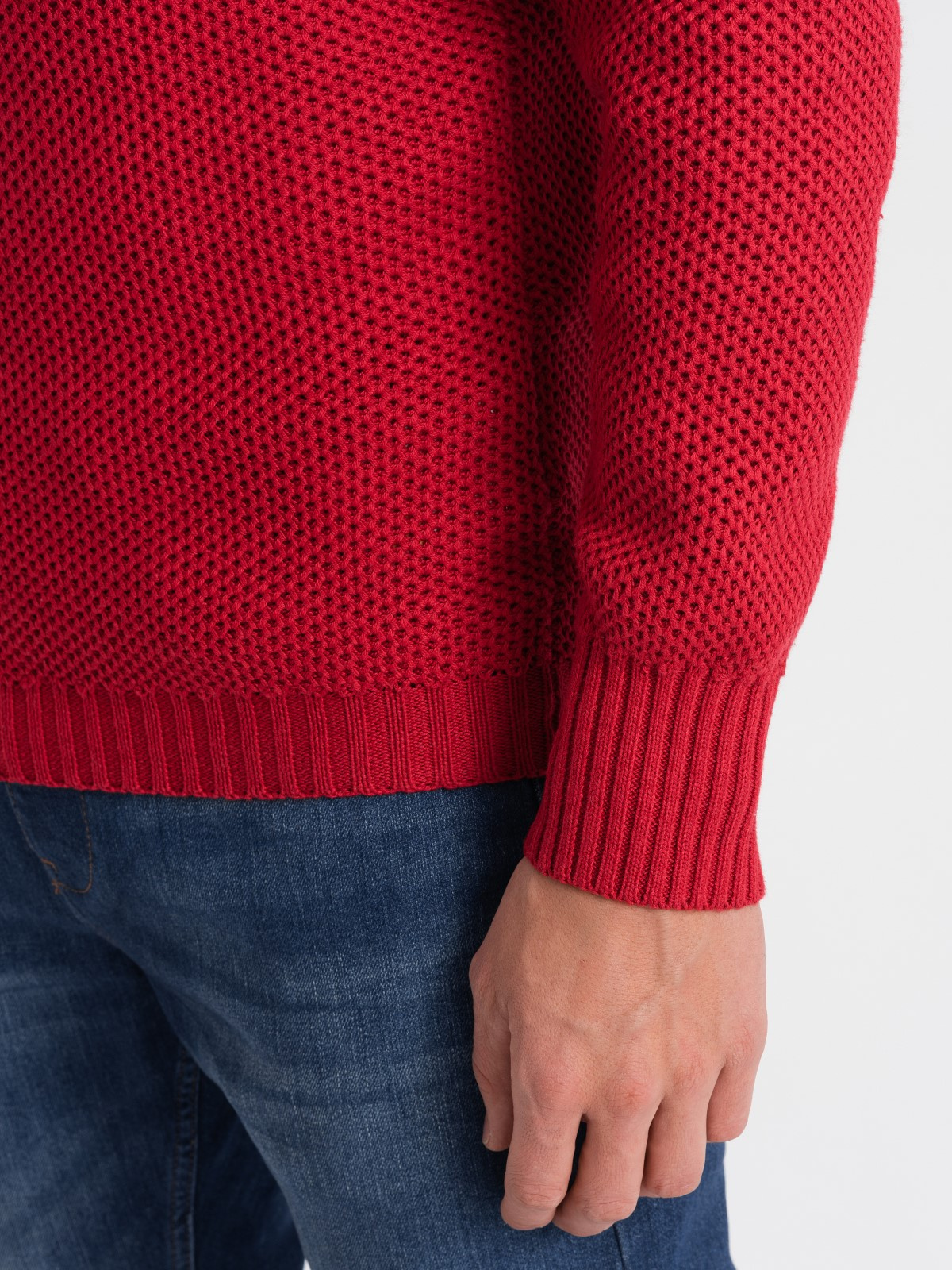 Meeste kootud kampsun püstkrae ja tõmblukuga Ombre Clothing - Image 11
