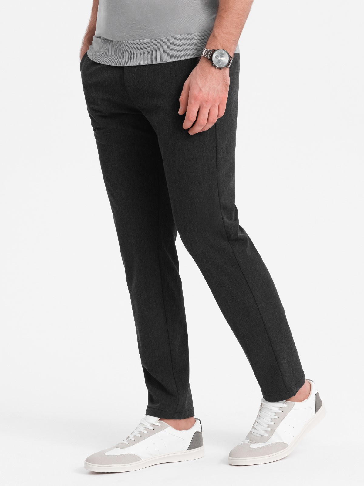 elegantsed klassikalise lõikega meeste chino püksid - helehall v1 om-pacp-0191 - Image 12