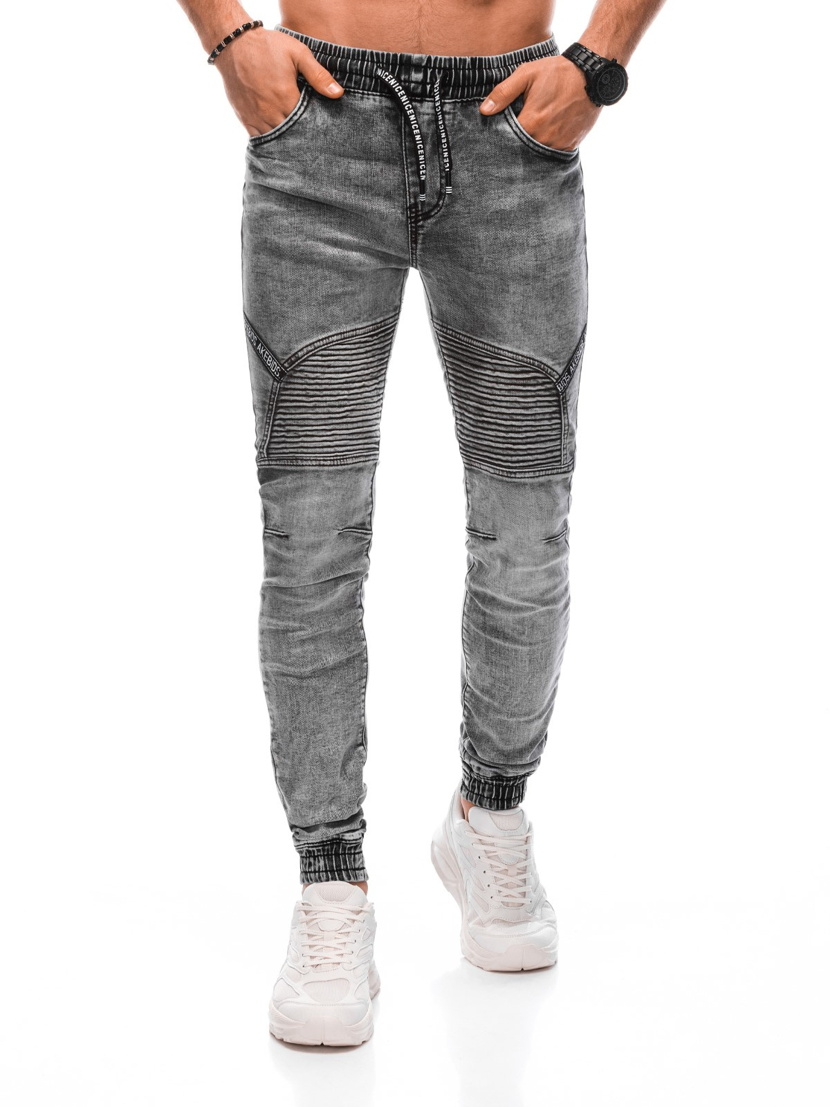 meeste püksid joggers p1378 - hall - Image 2