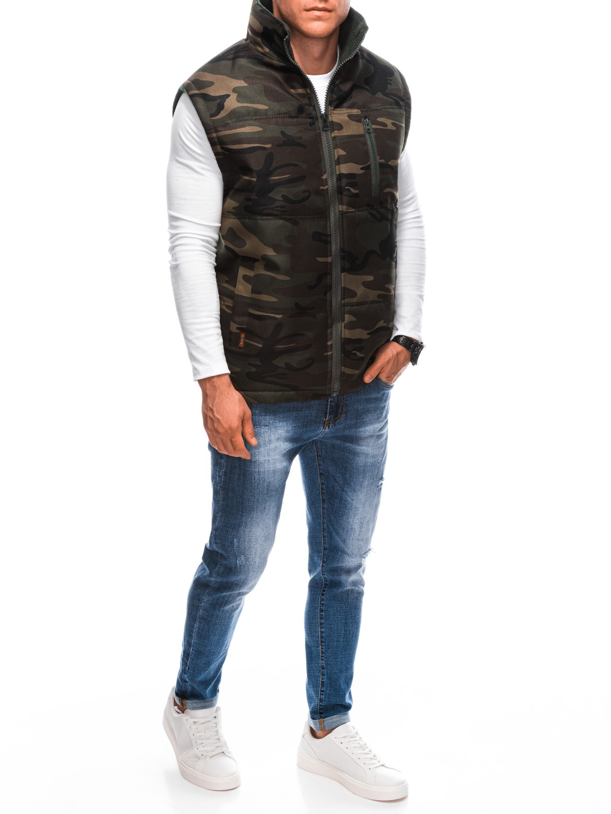 meeste tepitud vest v62 - pruun/camo - Image 3