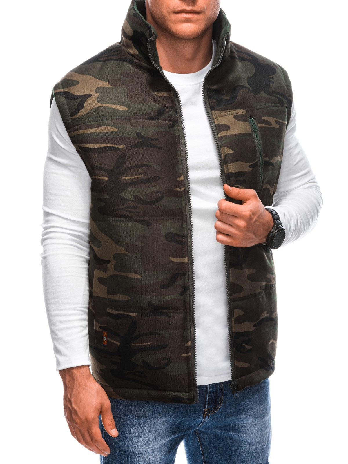 meeste tepitud vest v62 - pruun/camo - Image 1