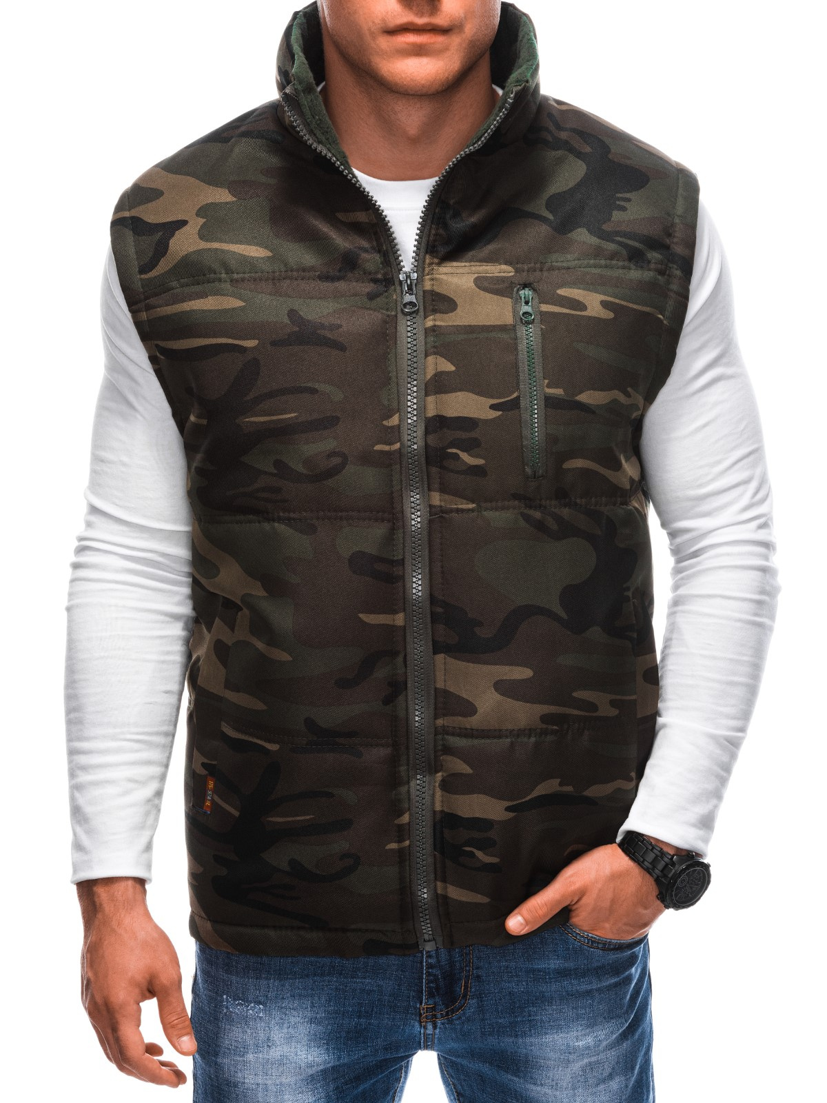 meeste tepitud vest v62 - pruun/camo - Image 4