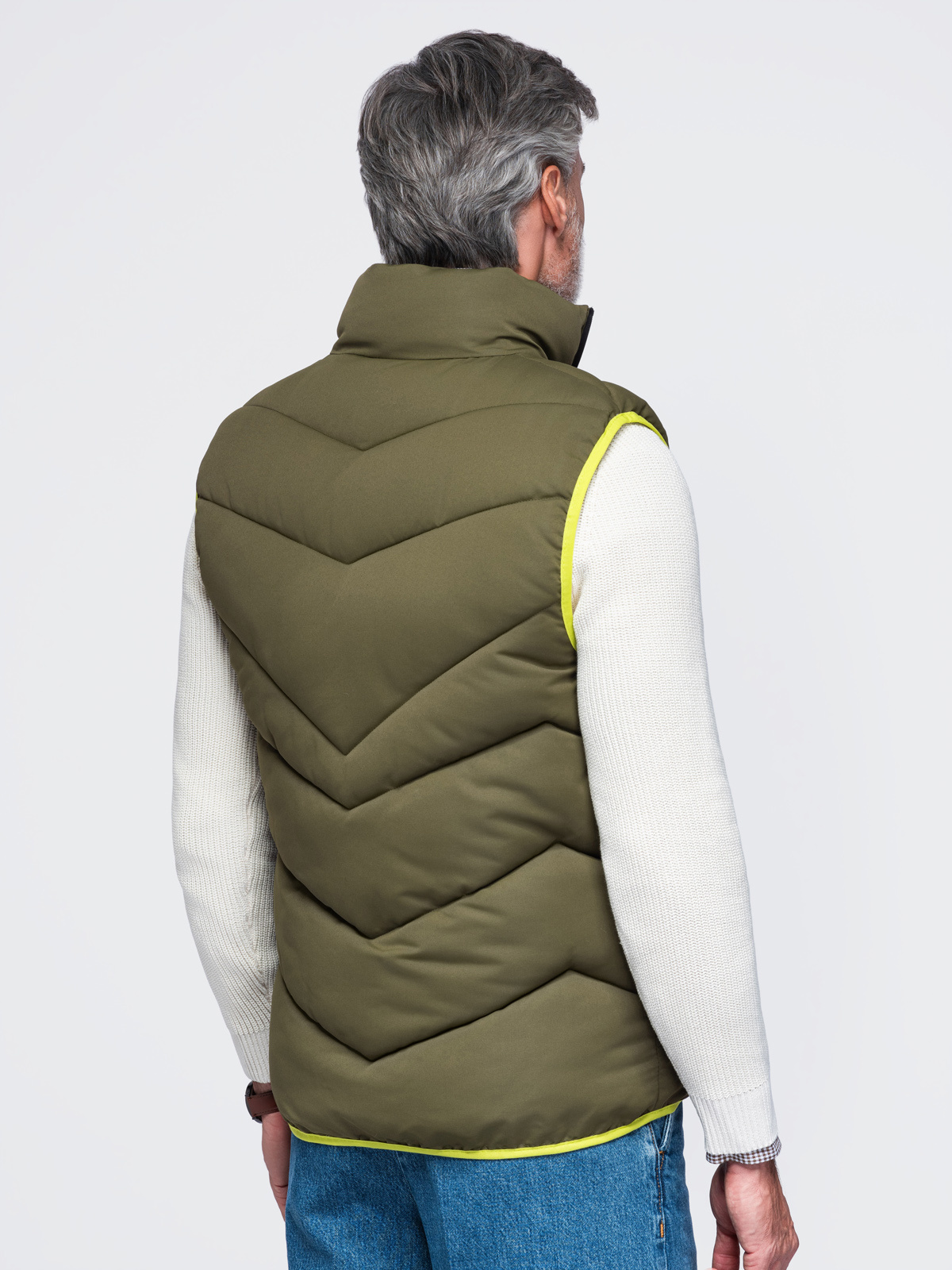 Meeste tepitud vest püstkrae ja tõmblukuga taskutega Ombre Clothing - Image 5