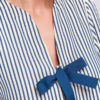 Naiste triibuline puuvillane pluus seotavate lipsudega - Thumbnail Image 5