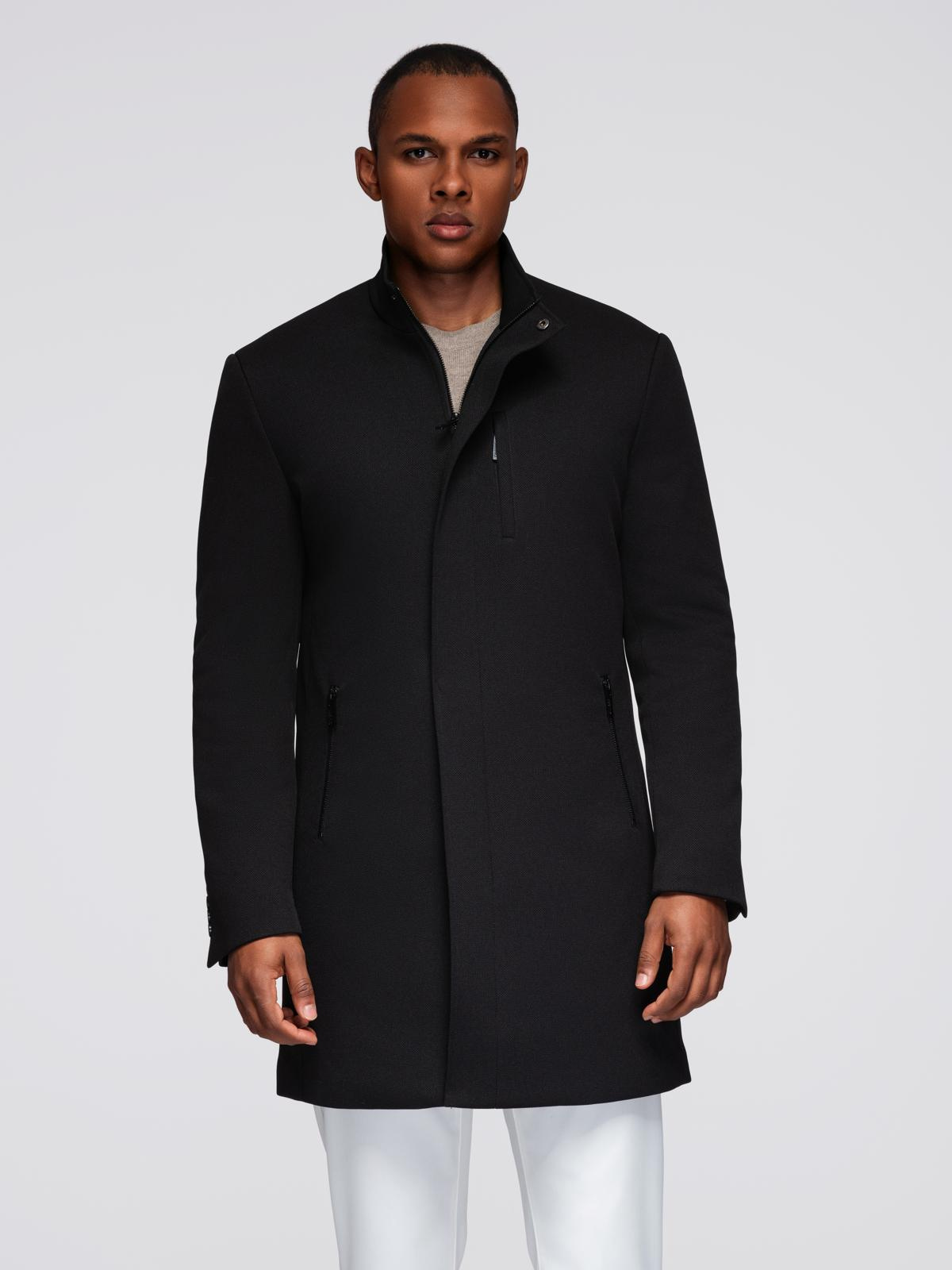 Meeste mantel püstkrae ja peidetud nööpkinnitusega Ombre Clothing - Image 3