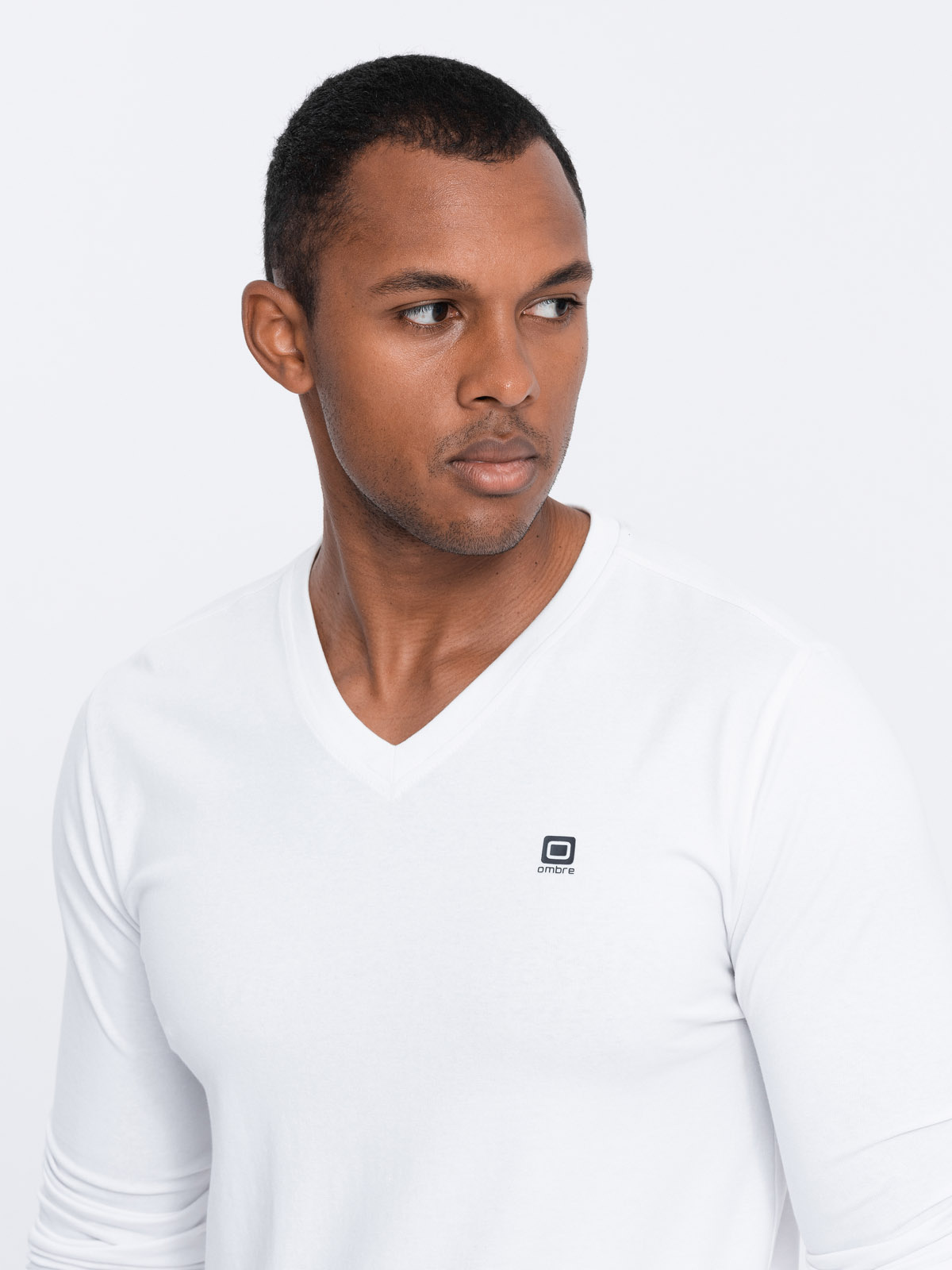 Meeste pikkade varrukatega V-kaelusega särk Ombre Clothing - Image 2