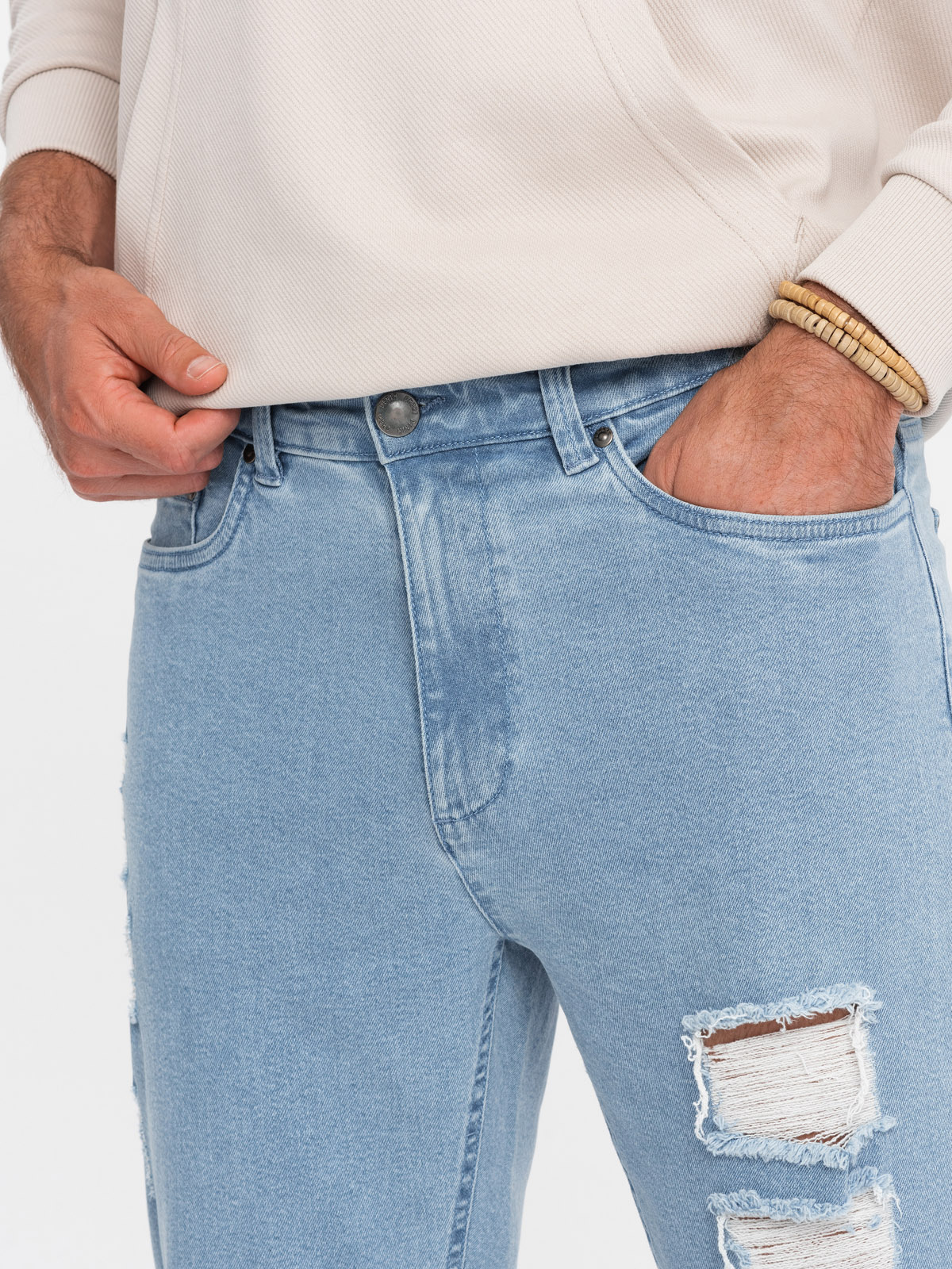 Ombre Clothing meeste teksapüksid rebenenud detailidega - Image 5