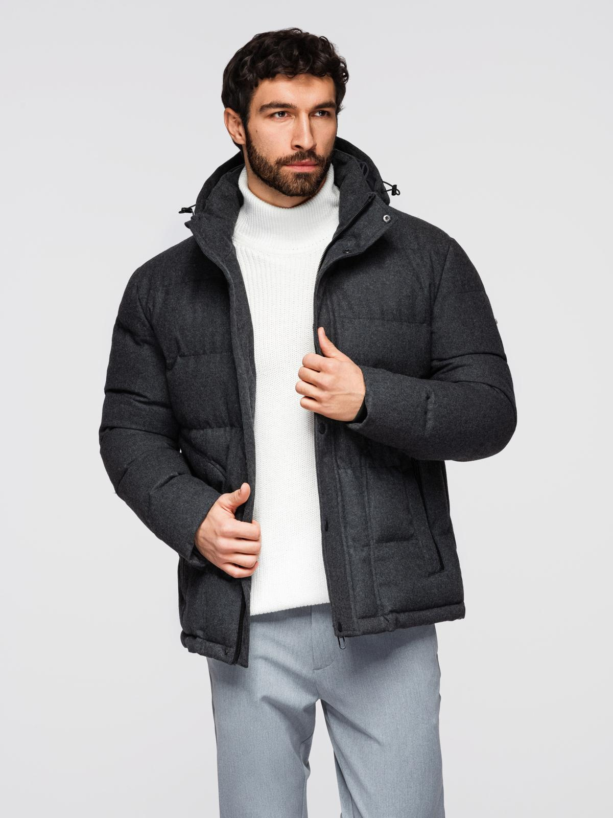 Meeste tepitud kapuutsiga jope Ombre Clothing - Image 14