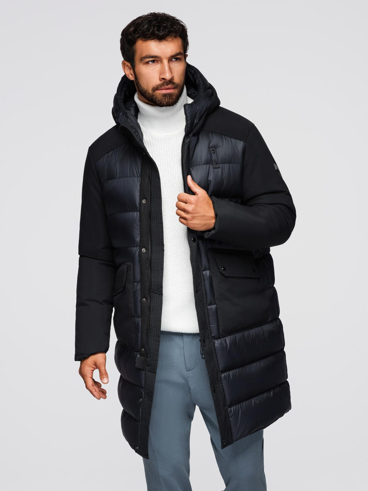 Meeste kapuutsiga tepitud pikem jope Ombre Clothing - Image 5