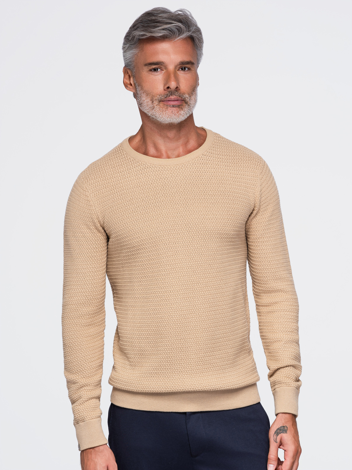 Meeste kampsun Ombre Clothing tekstuursest puuvillatrikotaažist - Image 18