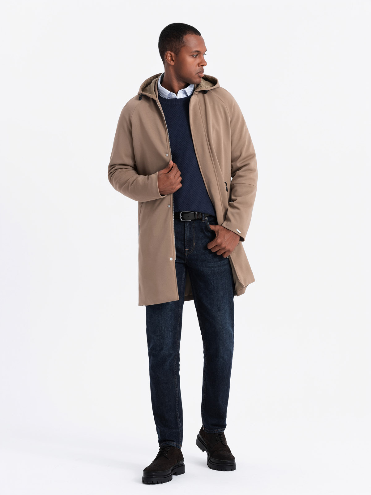 Ombre Clothing meeste kapuutsiga mantel - Image 1