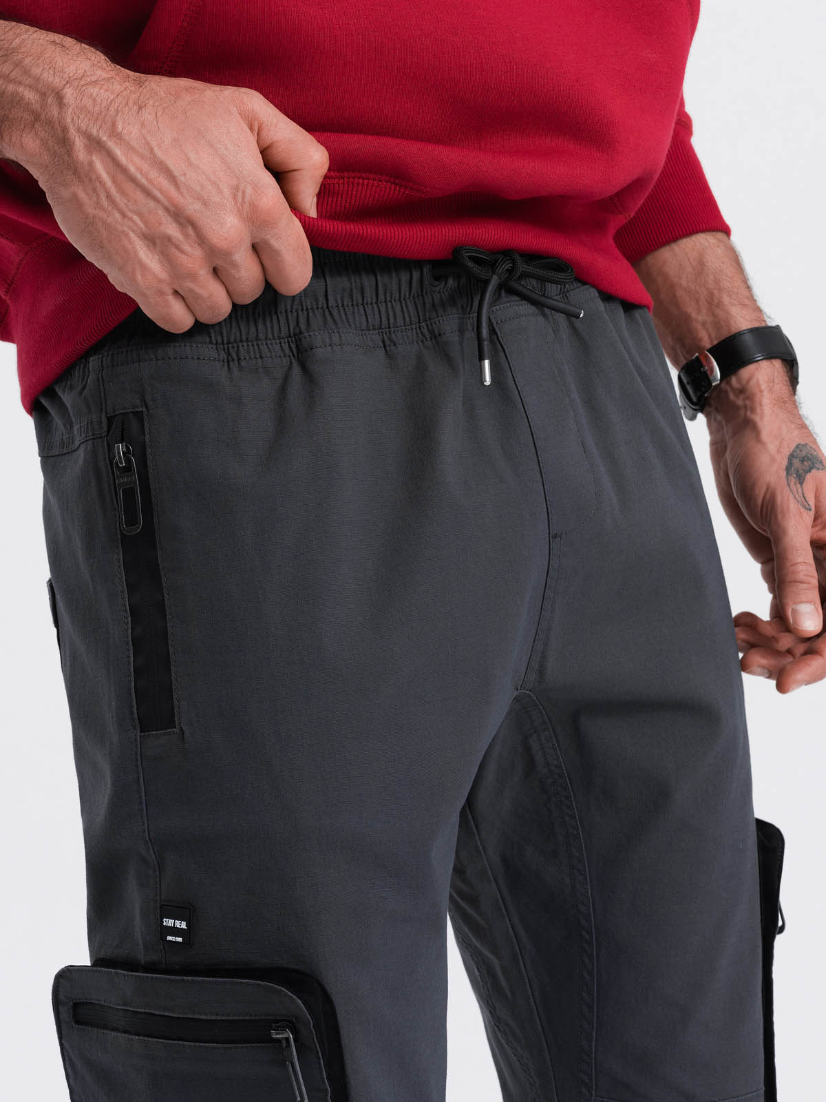 Meeste cargo-stiilis dressipüksid Ombre Clothing - Image 39