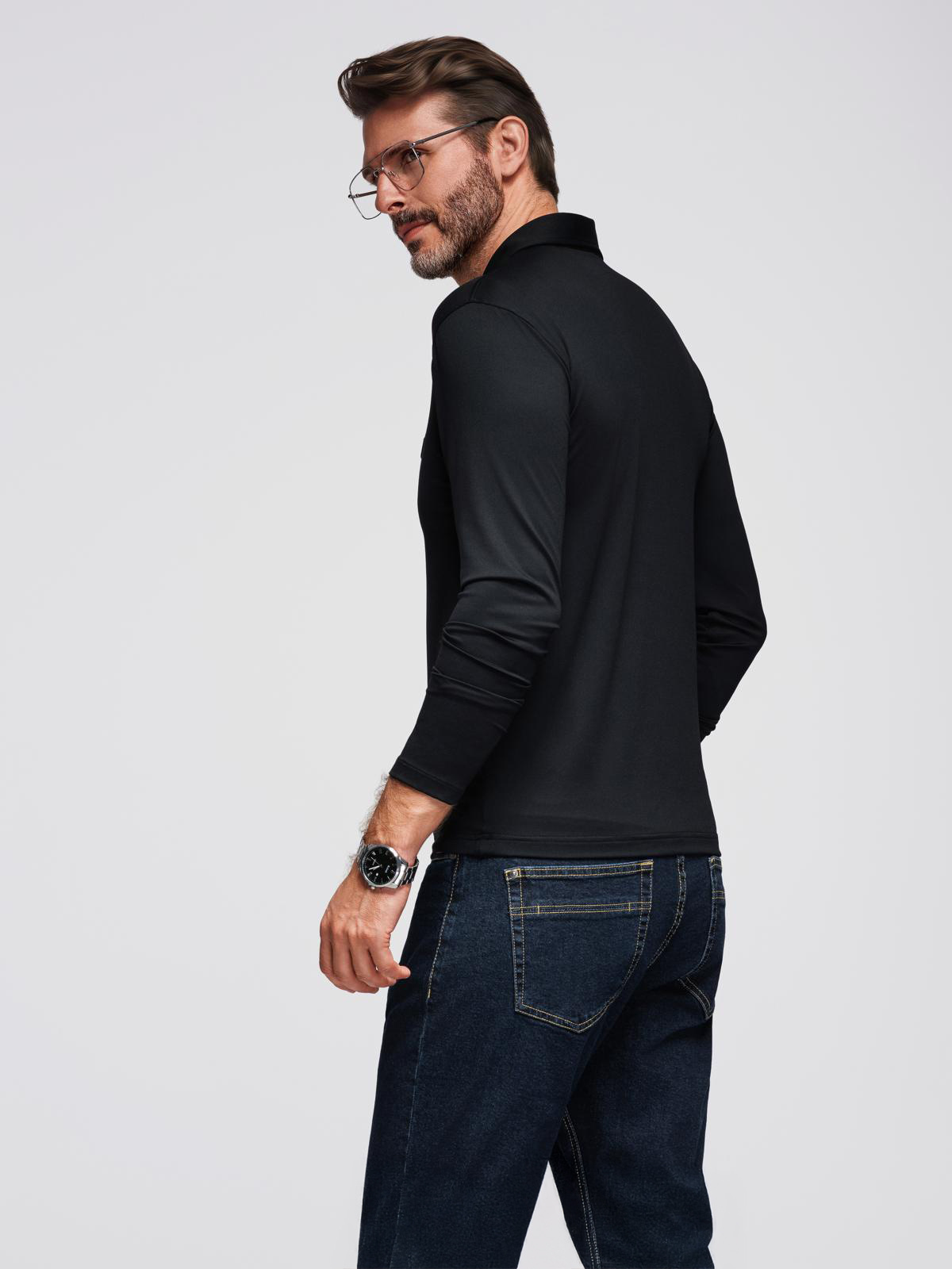 Ombre Clothing meeste pikkade varrukatega polosärk - Image 5