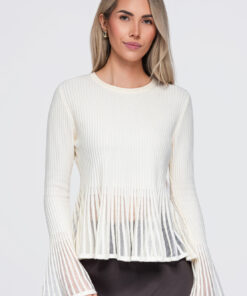 Ombre Clothing naiste kootud pluus laienevate varrukatega