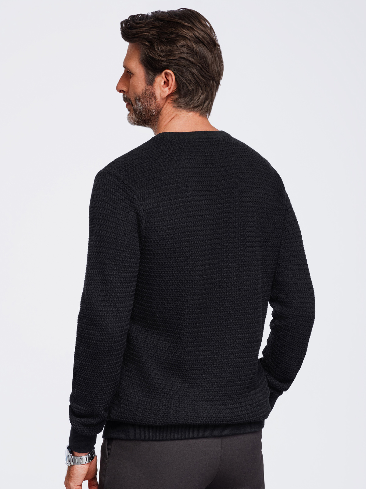 Meeste kampsun Ombre Clothing tekstuursest puuvillatrikotaažist - Image 12