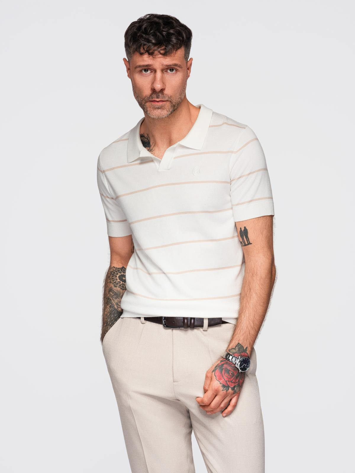 Meeste kootud triibuline polosärk Ombre Clothing - Image 19
