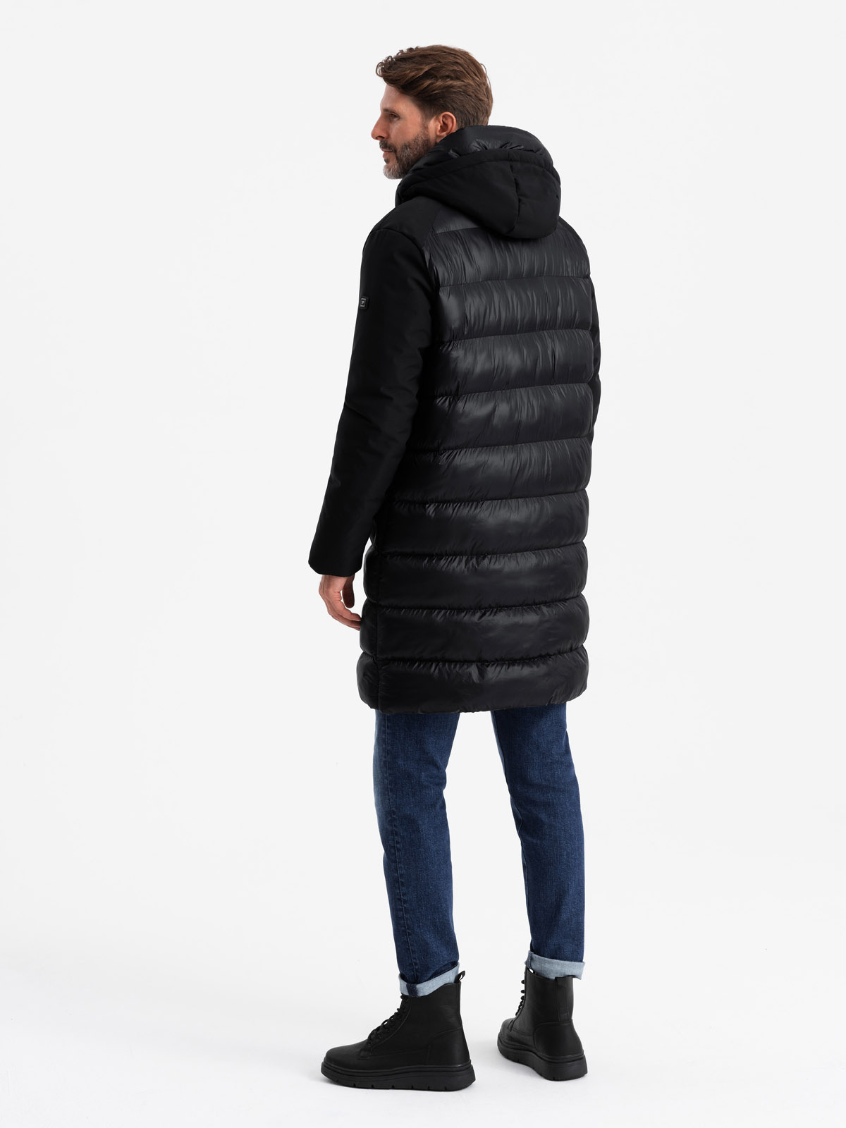 Meeste pikem tepitud talvejope kapuutsiga Ombre Clothing - Image 40