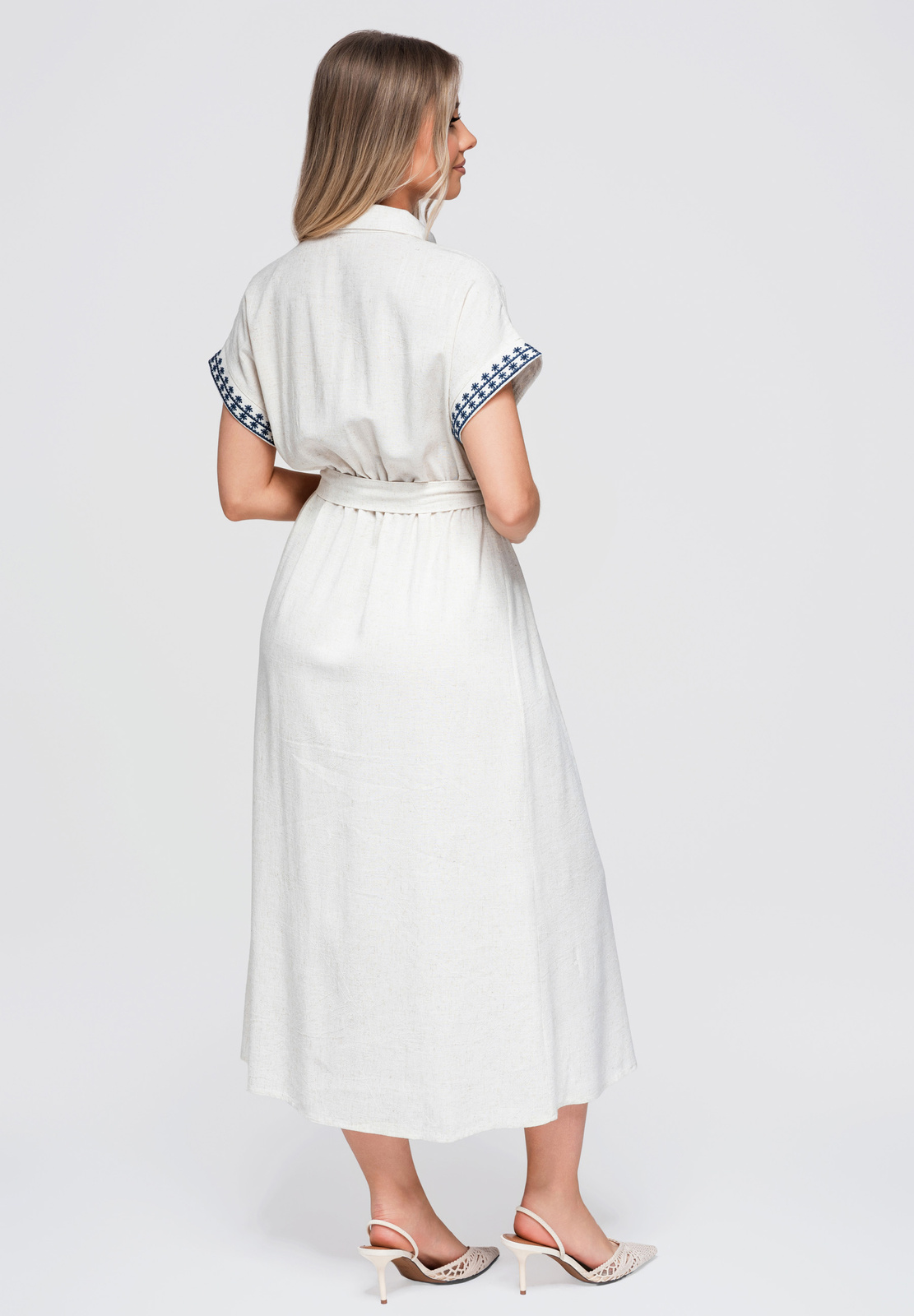 Ombre Clothing linasegune tikandiga midikleit - Image 10