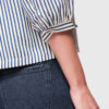 Naiste triibuline puuvillane pluus seotavate lipsudega - Thumbnail Image 6