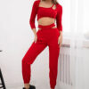 Naiste kaheosaline komplekt crop-top pluusi ja pükstega Kesi - Thumbnail Image 2