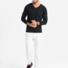 Meeste pikkade käistega V-kaelusega särk Ombre Clothing - Thumbnail Image 4