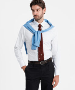 Meeste puuvillane mikromustriga triiksärk Ombre Clothing Regular Fit