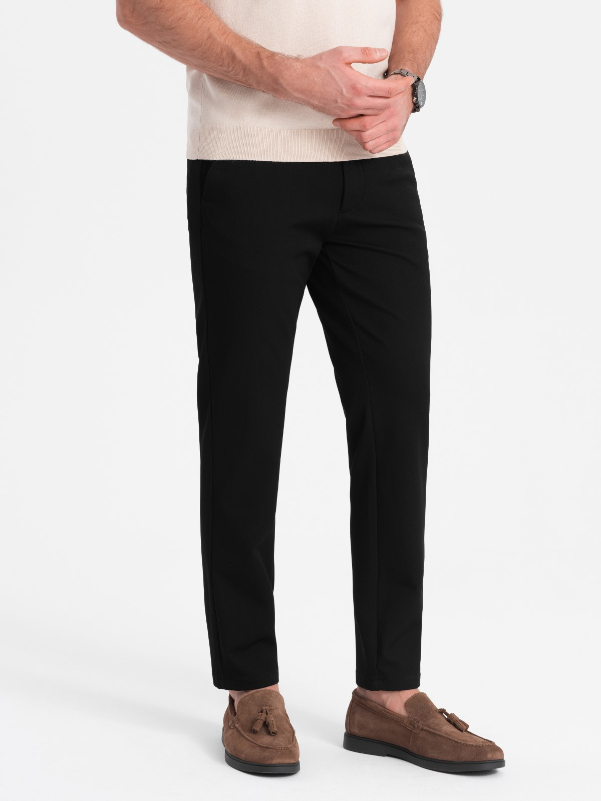 elegantsed klassikalise lõikega meeste chino püksid - helehall v1 om-pacp-0191 - Image 32