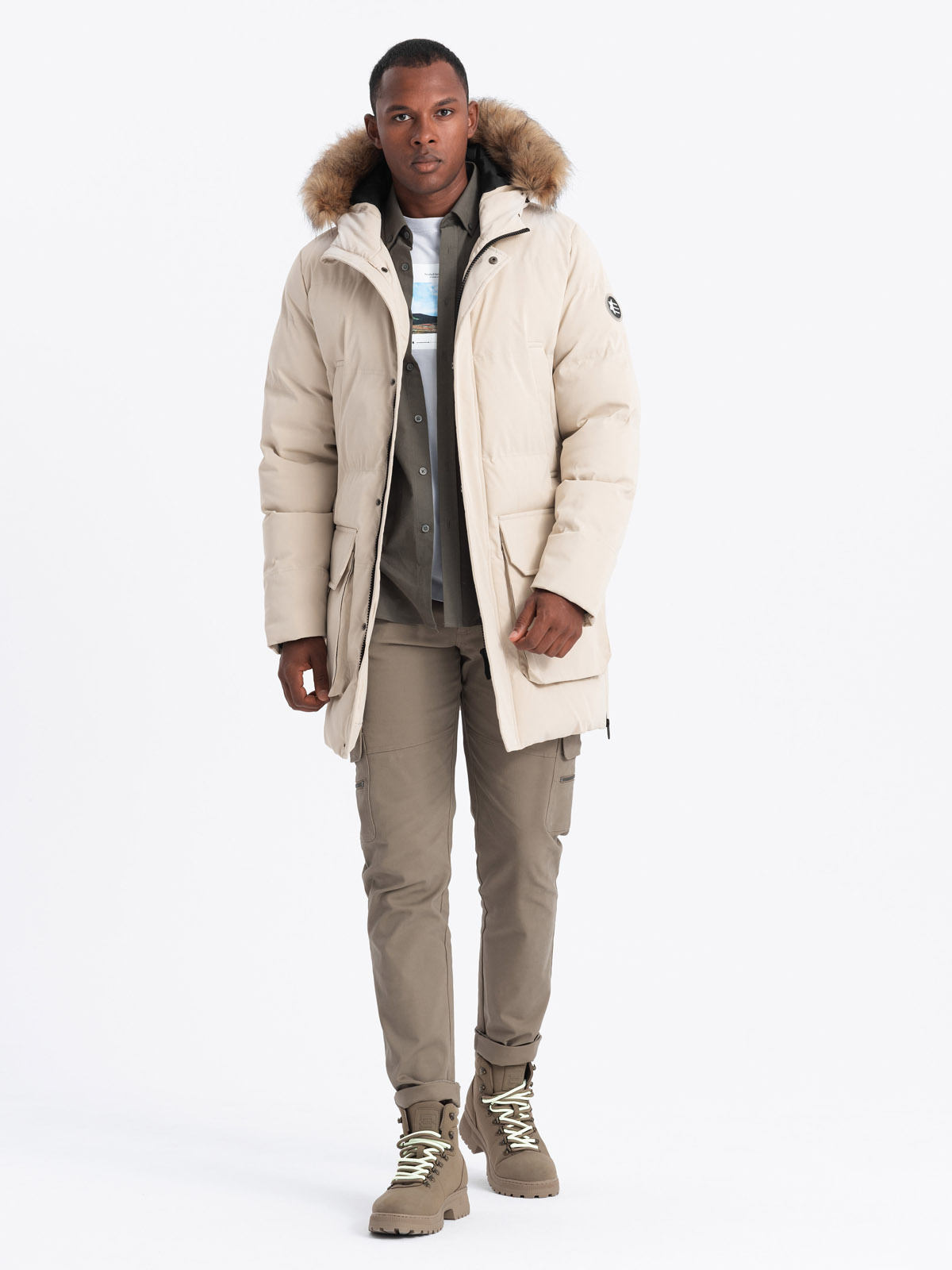 Meeste kapuutsiga talvejope Ombre Clothing - Image 8