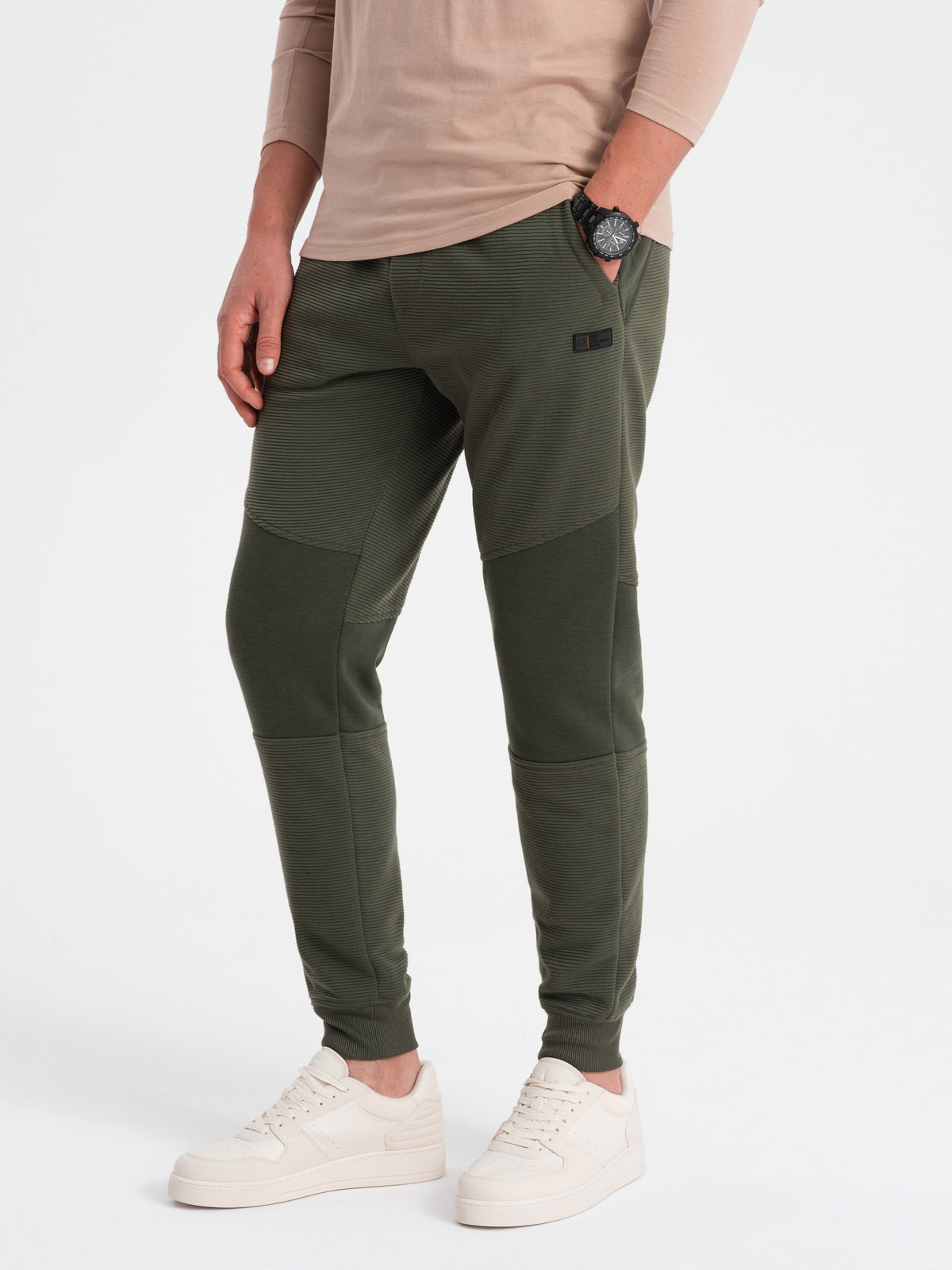 Ombre Clothing meeste dressipüksid ottomani kangast vahetükkidega - Image 5