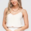 Ombre Clothing naiste õlapaeltega topp ažuurse äärisega - Thumbnail Image 6