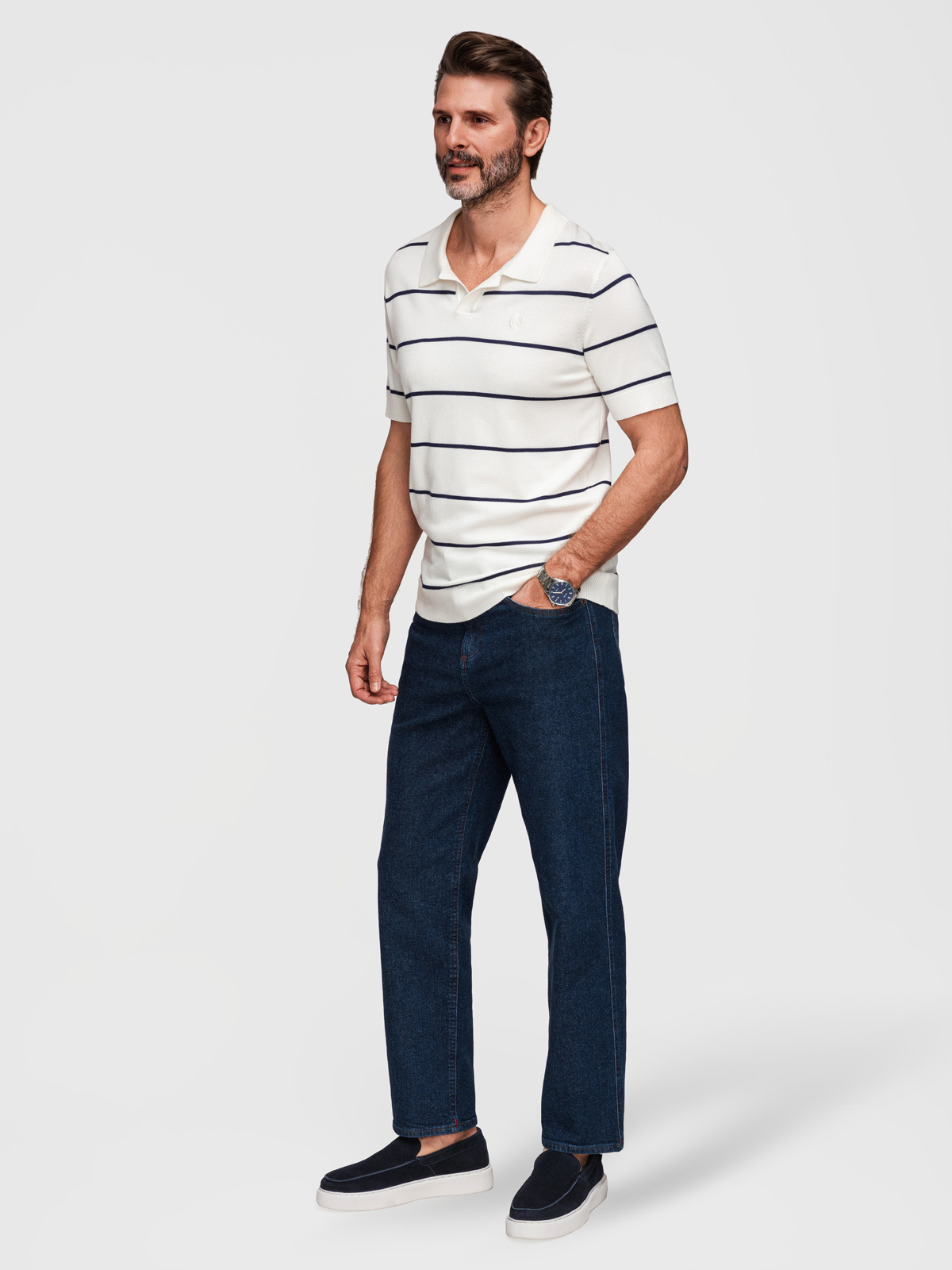Meeste kootud triibuline polosärk Ombre Clothing - Image 12