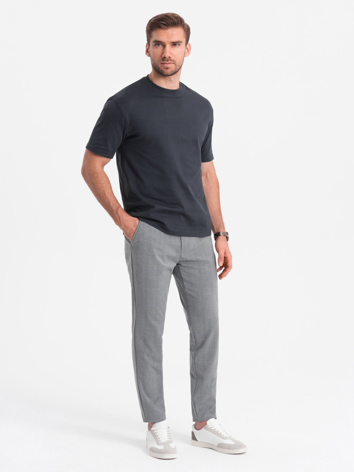Ombre Clothing meeste ruudulised viigipüksid - Image 19
