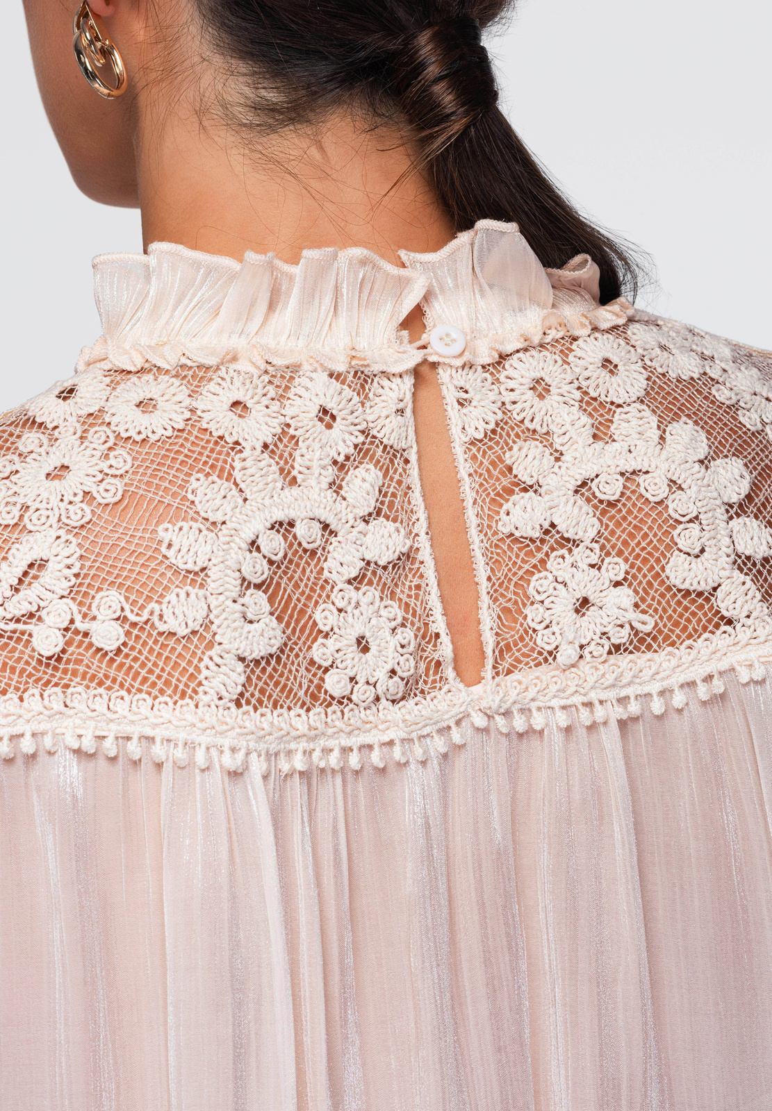 Ombre Clothing naiste pluus satside ja pitsdetailiga - Image 5