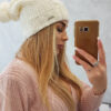Naiste kootud talvemüts tutiga ja fliisvoodriga Kesi - Thumbnail Image 4