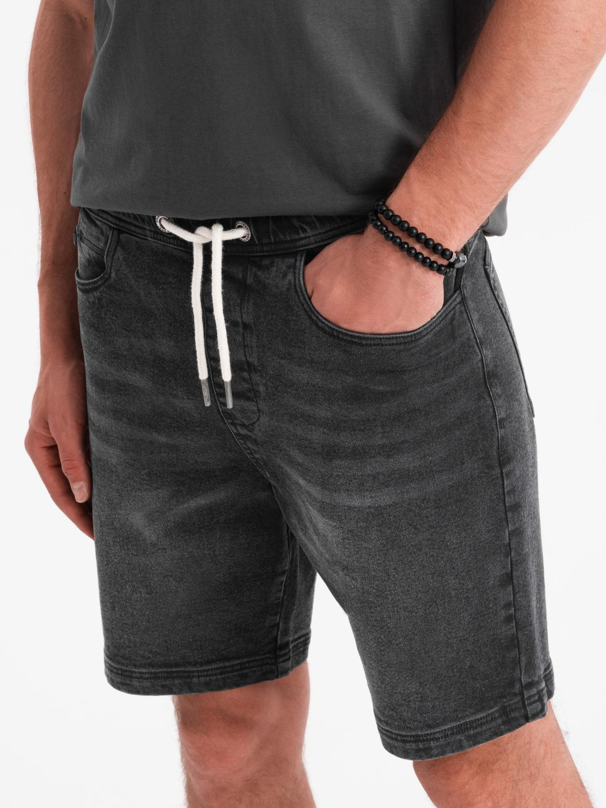Ombre Clothing meeste teksalühikesed püksid nööriga vöökohaga - Image 32