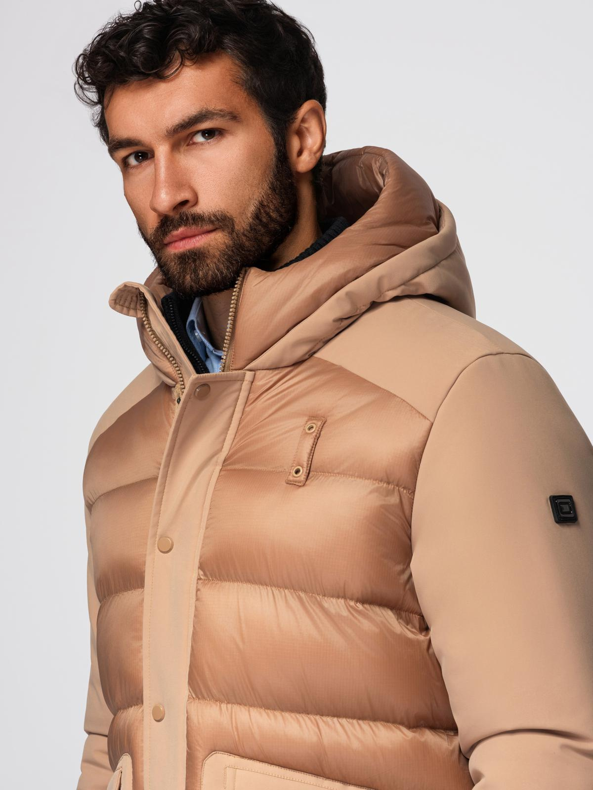 Meeste kapuutsiga tepitud pikem jope Ombre Clothing - Image 14