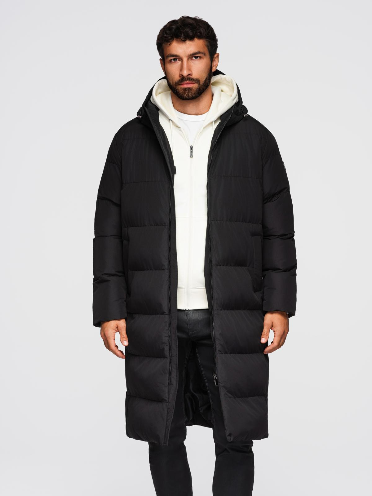 Ombre Clothing meeste pikk tepitud talvejope kapuutsiga - Image 5