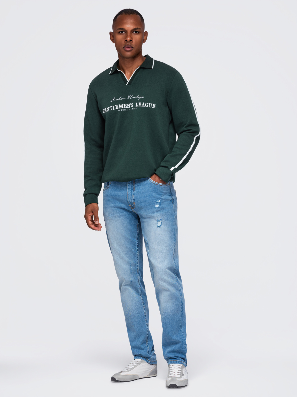 Ombre Clothing meeste teksapüksid kulutatud detailidega - Image 3